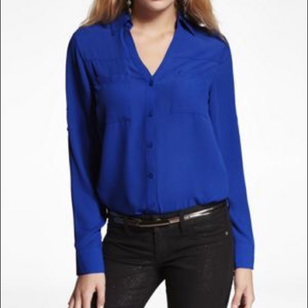 Express Button Down Blouse - Picture 1 of 4